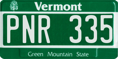 VT license plate PNR335
