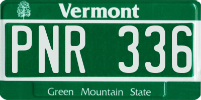 VT license plate PNR336