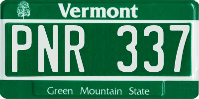 VT license plate PNR337