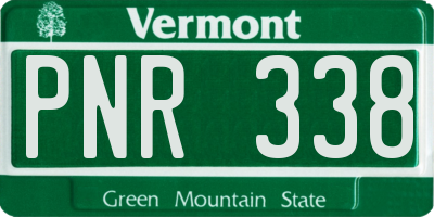 VT license plate PNR338