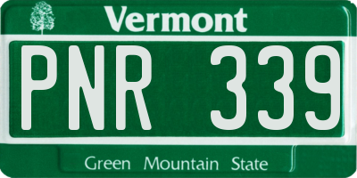 VT license plate PNR339