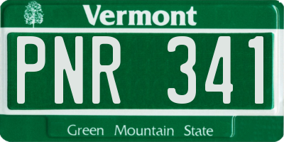 VT license plate PNR341