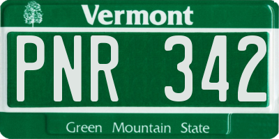 VT license plate PNR342