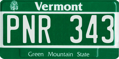 VT license plate PNR343