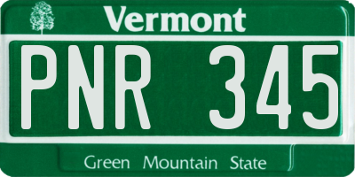 VT license plate PNR345