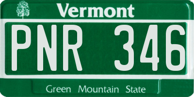 VT license plate PNR346