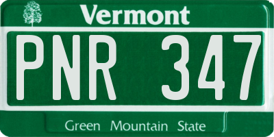 VT license plate PNR347