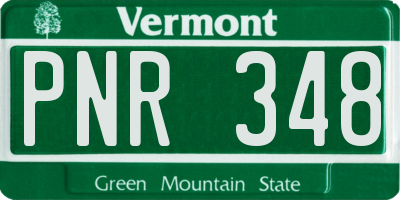 VT license plate PNR348