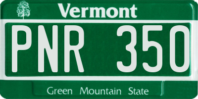 VT license plate PNR350