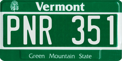 VT license plate PNR351