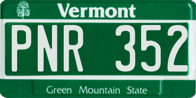 VT license plate PNR352