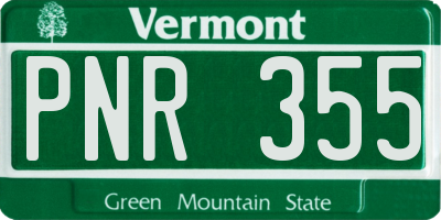 VT license plate PNR355