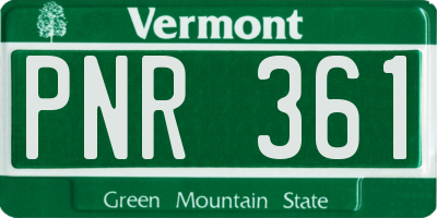 VT license plate PNR361