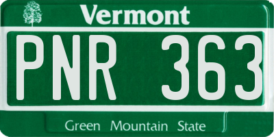 VT license plate PNR363