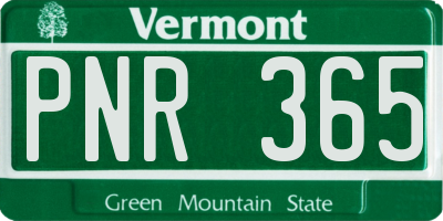 VT license plate PNR365
