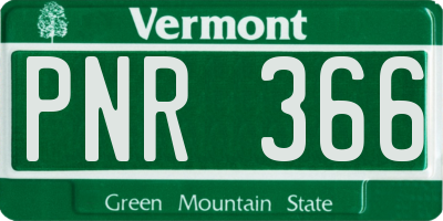 VT license plate PNR366