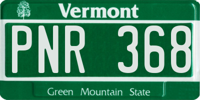 VT license plate PNR368