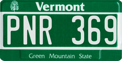 VT license plate PNR369