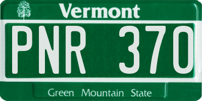 VT license plate PNR370