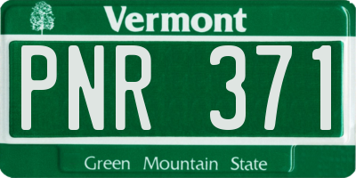 VT license plate PNR371