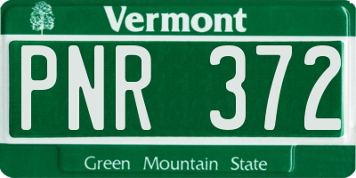 VT license plate PNR372