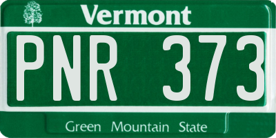 VT license plate PNR373