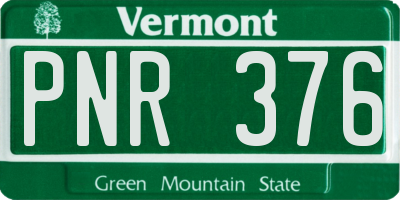 VT license plate PNR376