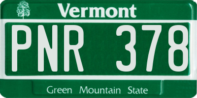 VT license plate PNR378