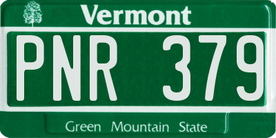 VT license plate PNR379
