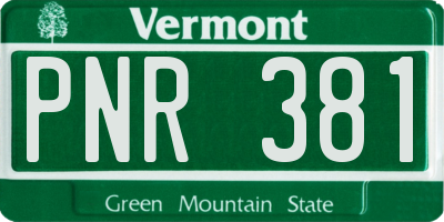 VT license plate PNR381