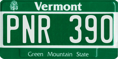 VT license plate PNR390