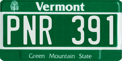VT license plate PNR391