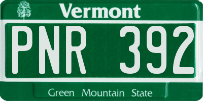 VT license plate PNR392