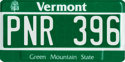 VT license plate PNR396
