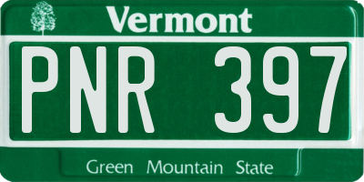 VT license plate PNR397