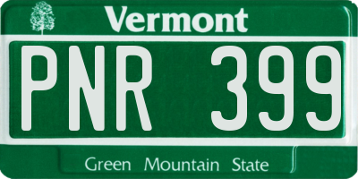 VT license plate PNR399