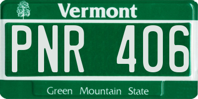 VT license plate PNR406