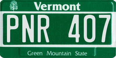 VT license plate PNR407