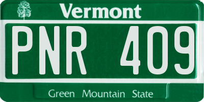 VT license plate PNR409