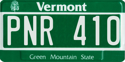 VT license plate PNR410
