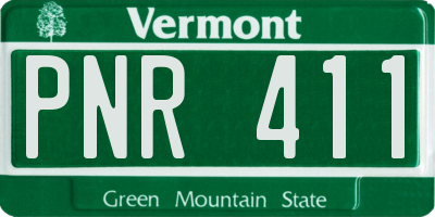 VT license plate PNR411