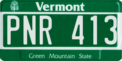 VT license plate PNR413