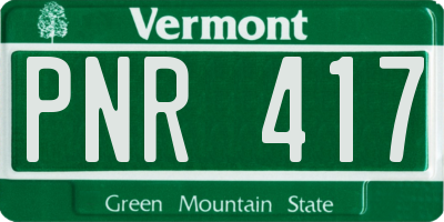 VT license plate PNR417