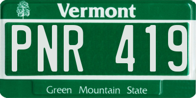 VT license plate PNR419