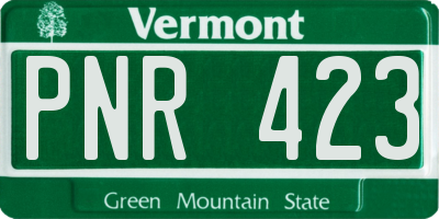 VT license plate PNR423