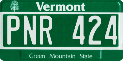 VT license plate PNR424