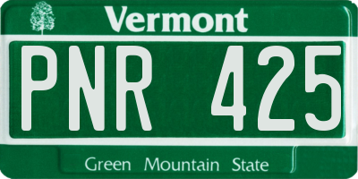 VT license plate PNR425