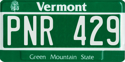 VT license plate PNR429