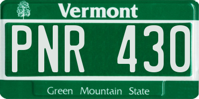 VT license plate PNR430