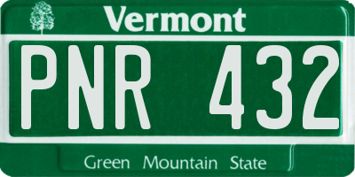 VT license plate PNR432